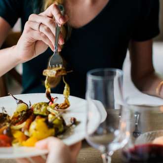 Woman eating food