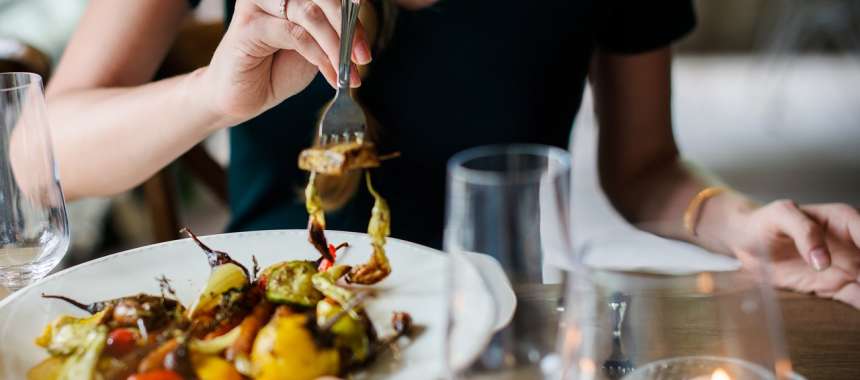 Woman eating food