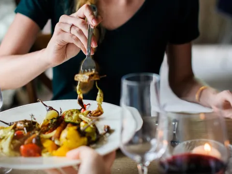 Woman eating food
