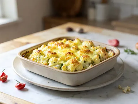 Κουνουπίδι ογκρατέν - cauliflower au gratin - συνταγές μαγειρικής 