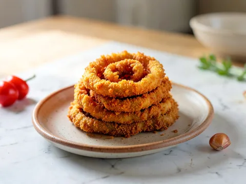 Τηγανιτά δαχτυλίδια κρεμμυδιών - Onion rings