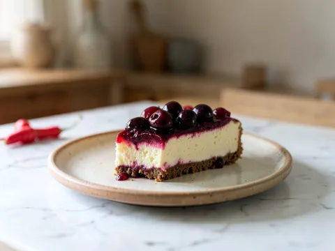 Τσιζκέικ (Cheesecake) με βύσσινο κομπόστα - συνταγές μαγερικής - www.sidages.gr